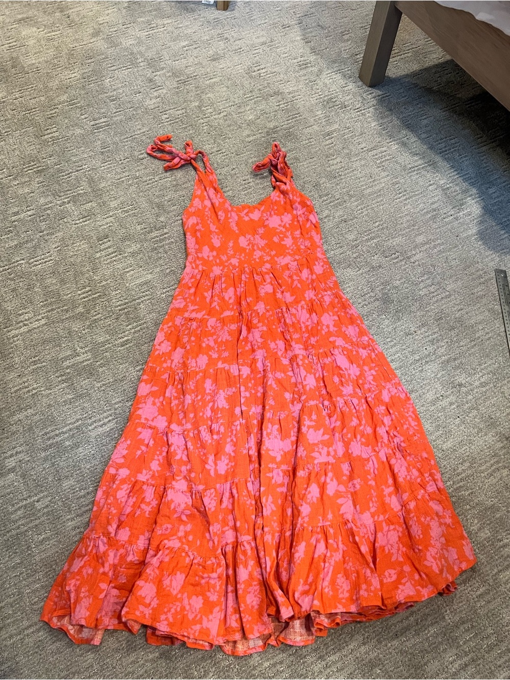 VICI Orange and Pink Floral Sundress